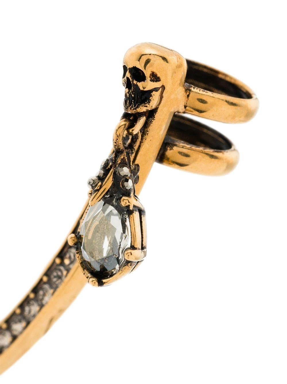 Alexander McQueen Crystal embellishment pearl pendant ear cuff 4 Alexander McQueen crystal-embellishment pearl pendant ear cuff