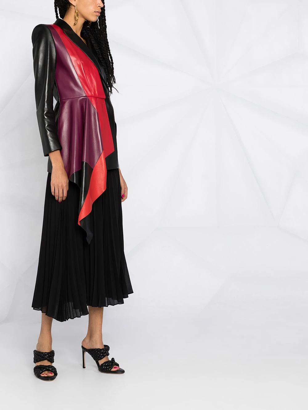 Alexander McQueen Contrasting panel draped jacket 6 Alexander McQueen contrasting panel draped jacket