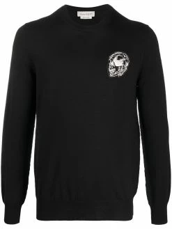 Alexander McQueen skull patch knitted jumper