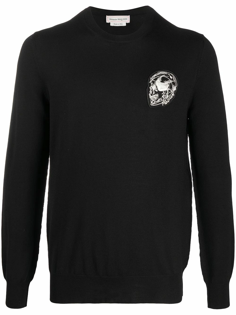 Alexander McQueen Skull patch knitted jumper 1 Alexander McQueen skull patch knitted jumper