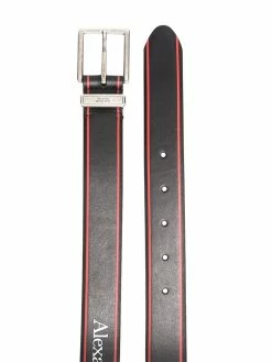 Alexander McQueen logo print tonal buckle belt