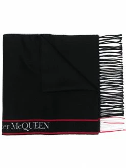 Alexander McQueen logo-stripe scarf