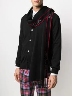 Alexander McQueen logo-stripe scarf