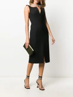 Alexander McQueen slot neckline midi dress