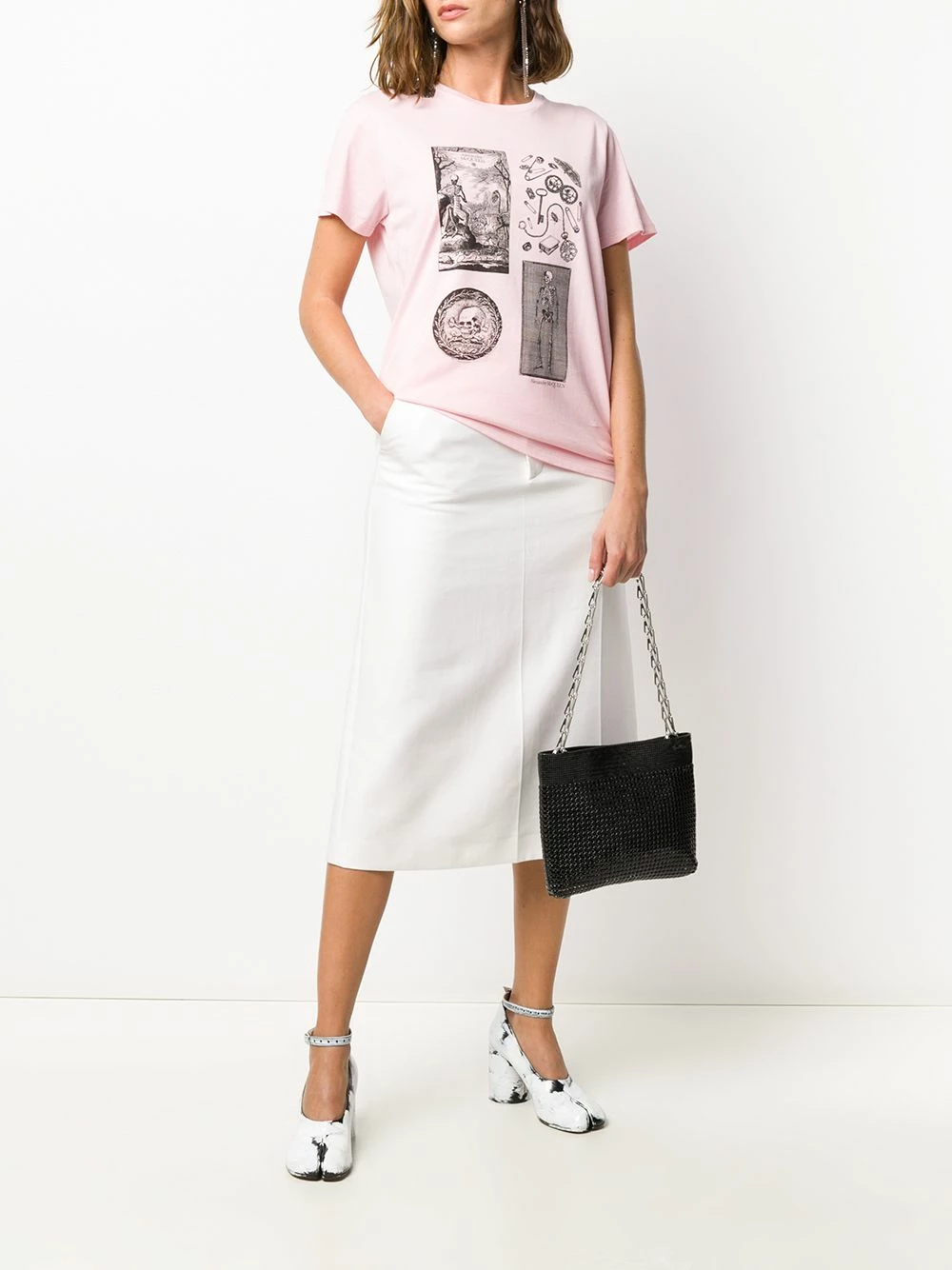 Alexander McQueen Skull pattern T shirt 2 Alexander McQueen skull pattern T-shirt