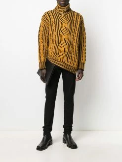 Alexander McQueen zip-detail cable knit jumper