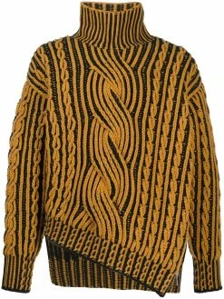 Alexander McQueen zip-detail cable knit jumper