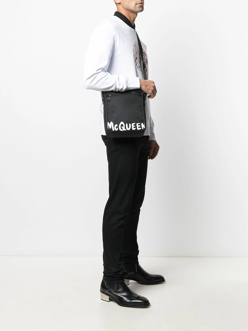 Alexander McQueen Painted logo messenger bag 2 Alexander McQueen painted logo messenger bag