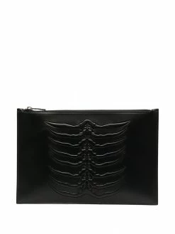 Alexander McQueen embossed zip pouch bag
