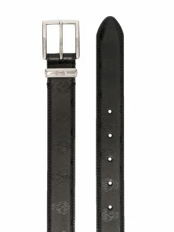 Alexander McQueen skull-motif square-buckle adjustable belt