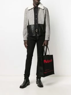 Alexander McQueen fur collar bomber jacket