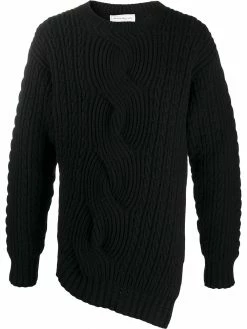 Alexander McQueen asymmetric cable-knit jumper