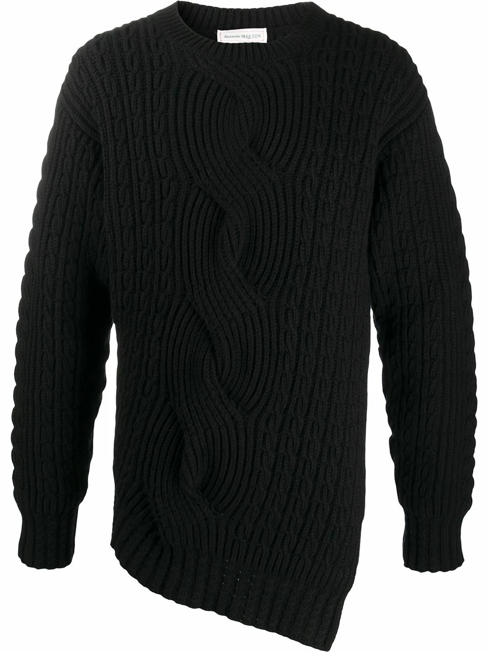 Alexander McQueen Asymmetric cable knit jumper 1 Alexander McQueen asymmetric cable-knit jumper