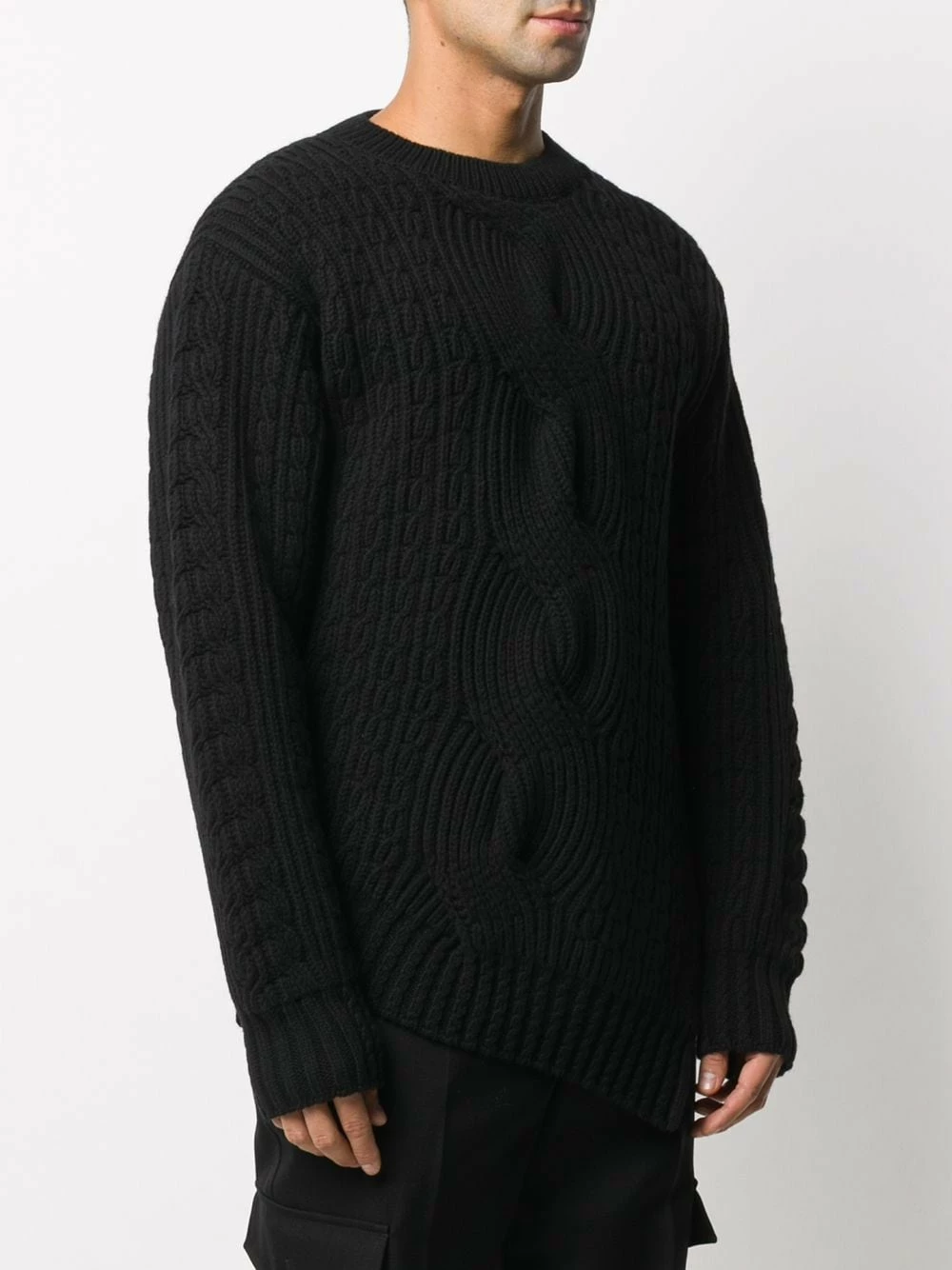 Alexander McQueen Asymmetric cable knit jumper 3 Alexander McQueen asymmetric cable-knit jumper