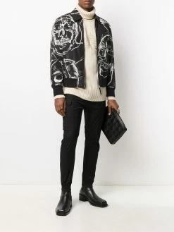 Alexander McQueen skull print zipped shirt jacket