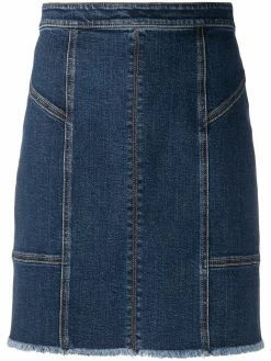Alexander McQueen panelled denim mini skirt