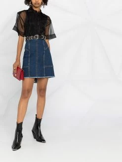 Alexander McQueen panelled denim mini skirt