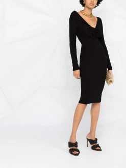 Alexander McQueen twist-detail mid-length dress