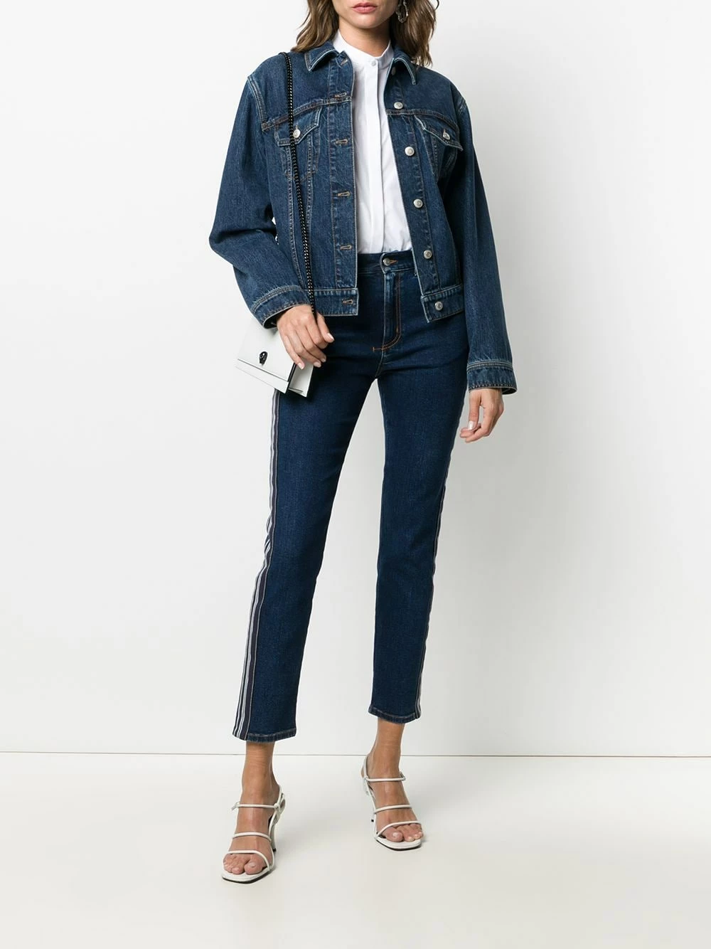 Alexander McQueen Side stripe denim jacket 2 Alexander McQueen side-stripe denim jacket