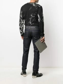 Alexander McQueen studded logo slim-fit jeans