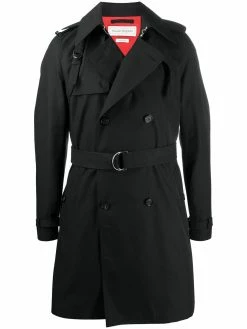 Alexander McQueen double-breasted belted-waist coat