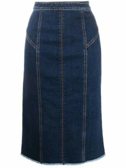 Alexander McQueen panelled mid-length denim skirt
