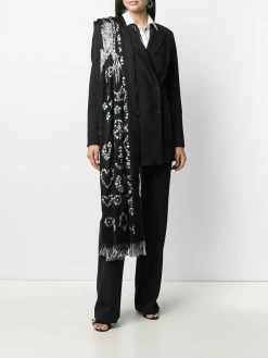 Alexander McQueen skull-print frayed scarf