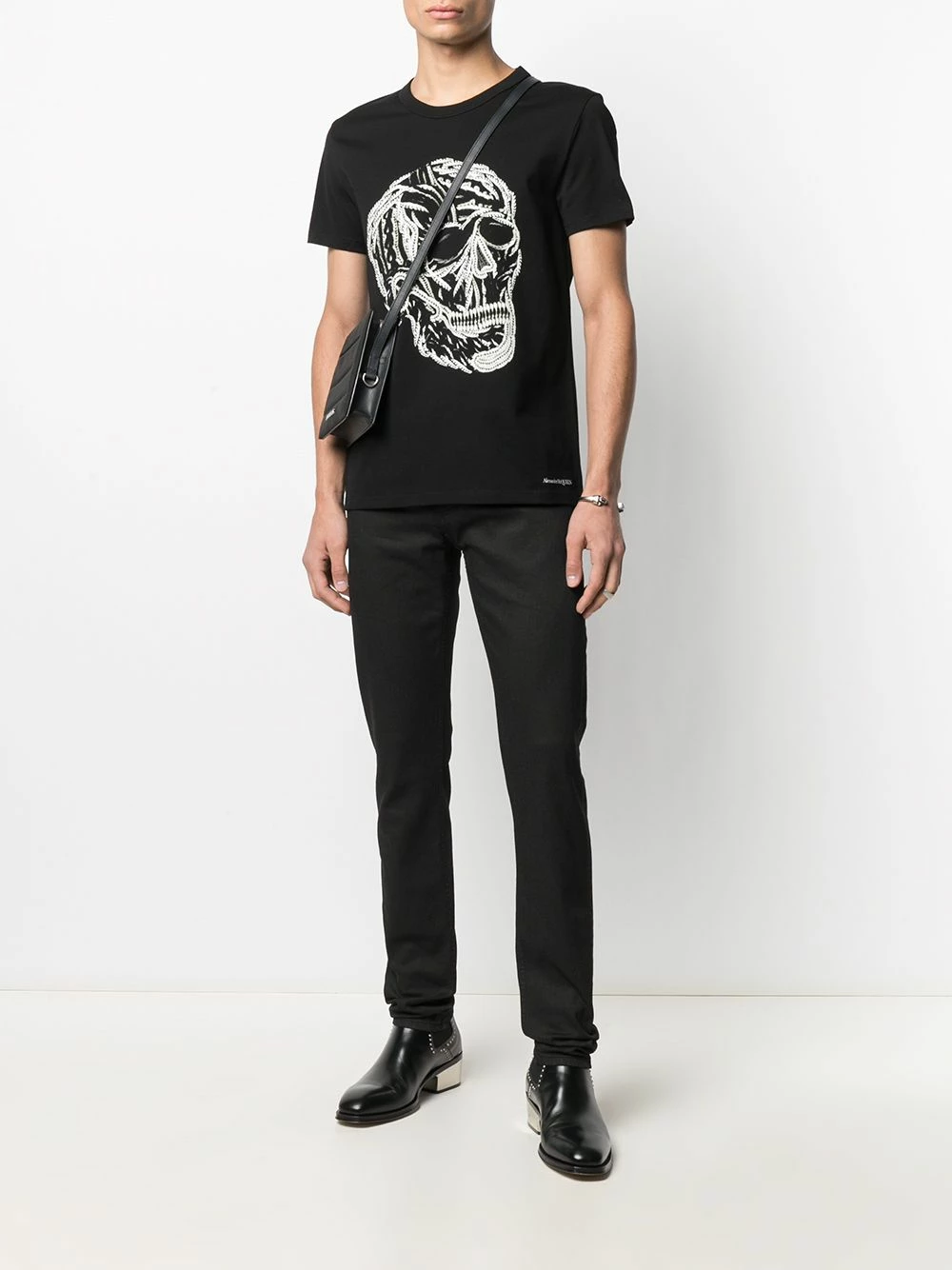 Alexander McQueen Logo studded slim fit jeans 2 Alexander McQueen logo-studded slim-fit jeans