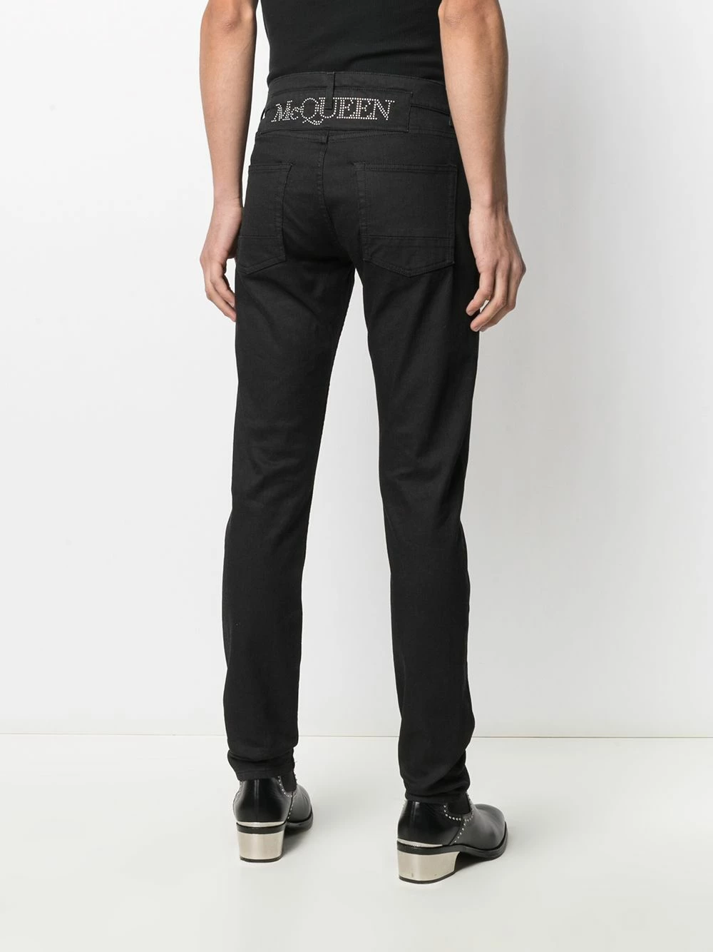 Alexander McQueen Logo studded slim fit jeans 4 Alexander McQueen logo-studded slim-fit jeans