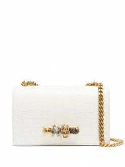 Alexander McQueen Jewelled embossed shoulder bag