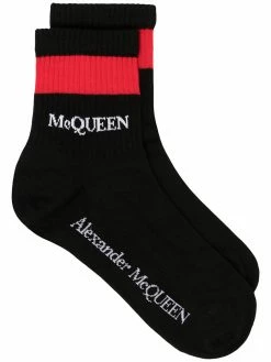 Alexander McQueen stripe-trim logo socks