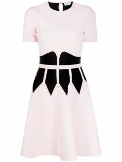 Alexander McQueen colour-block flared dress