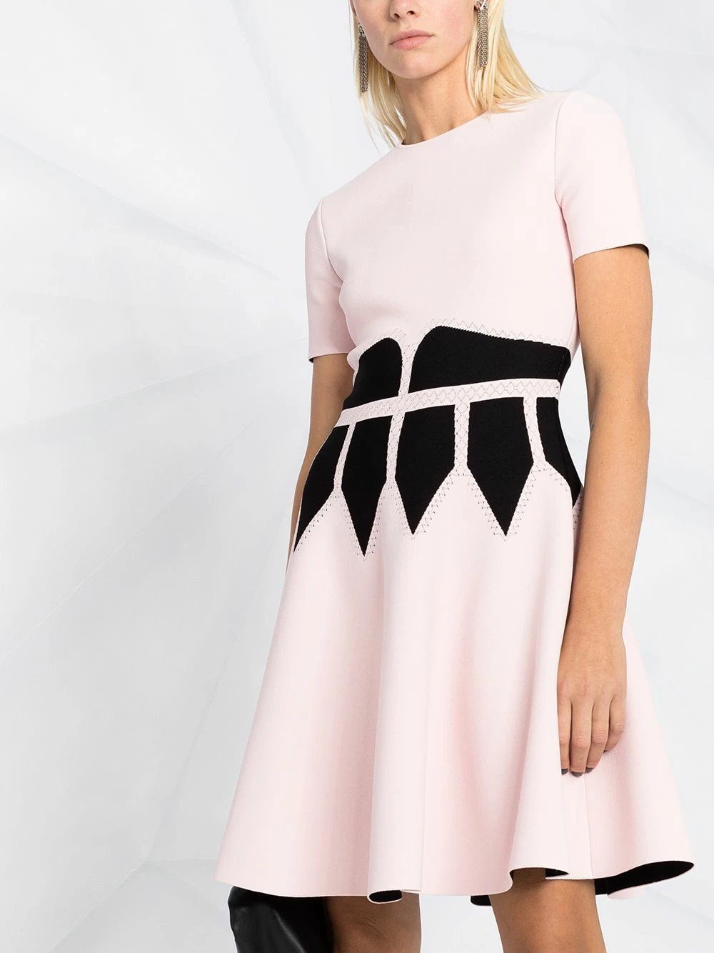 Alexander McQueen Colour block flared dress 3 Alexander McQueen colour-block flared dress