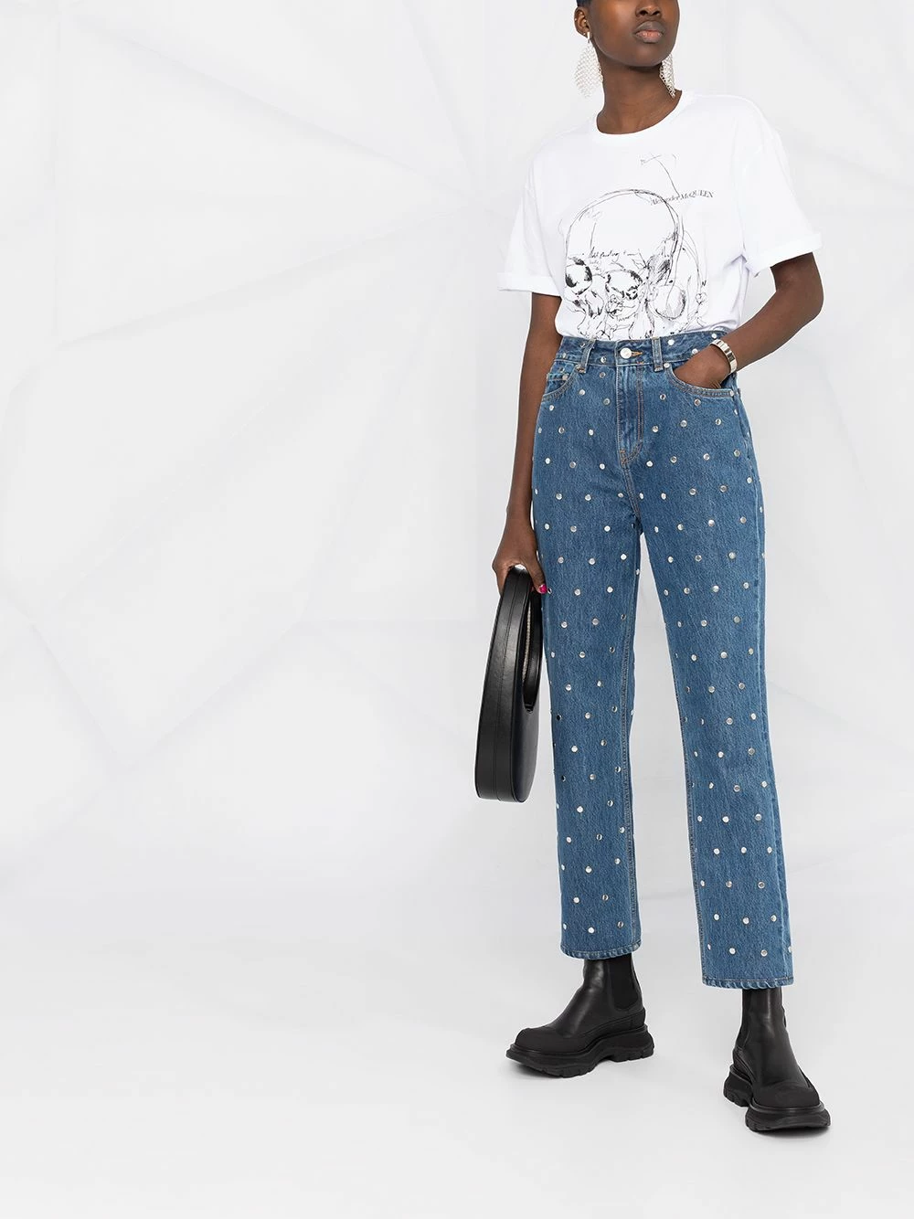 Alexander McQueen Skull motif logo T shirt 2 Alexander McQueen skull motif logo T-shirt