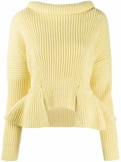 Alexander McQueen cowl neck ribbed jumper