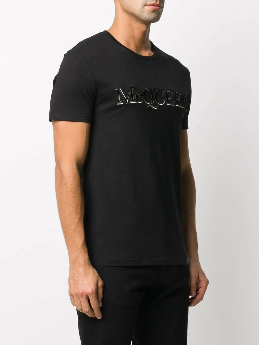 Alexander McQueen Embroidered logo T shirt 3 Alexander McQueen embroidered logo T-shirt