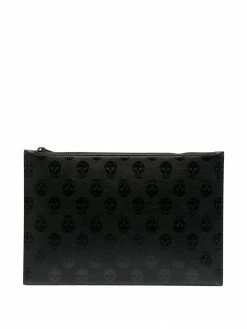 Alexander McQueen skull-print zipped clutch bag