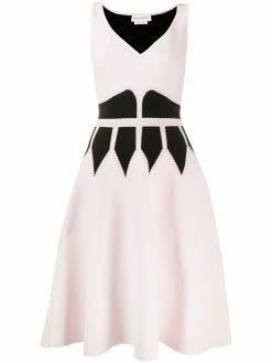 Alexander McQueen patterned intarsia sleeveless dress