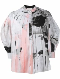 Alexander McQueen trompe-l'œil rose-print shirt