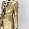 Alexander McQueen metallic-effect tailored blazer