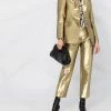 Alexander McQueen metallic-effect straight-leg trousers