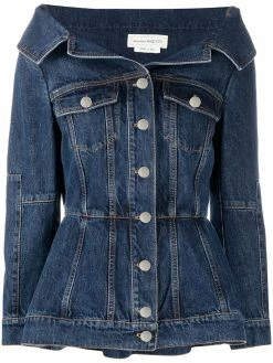 Alexander McQueen wide-collar denim jacket