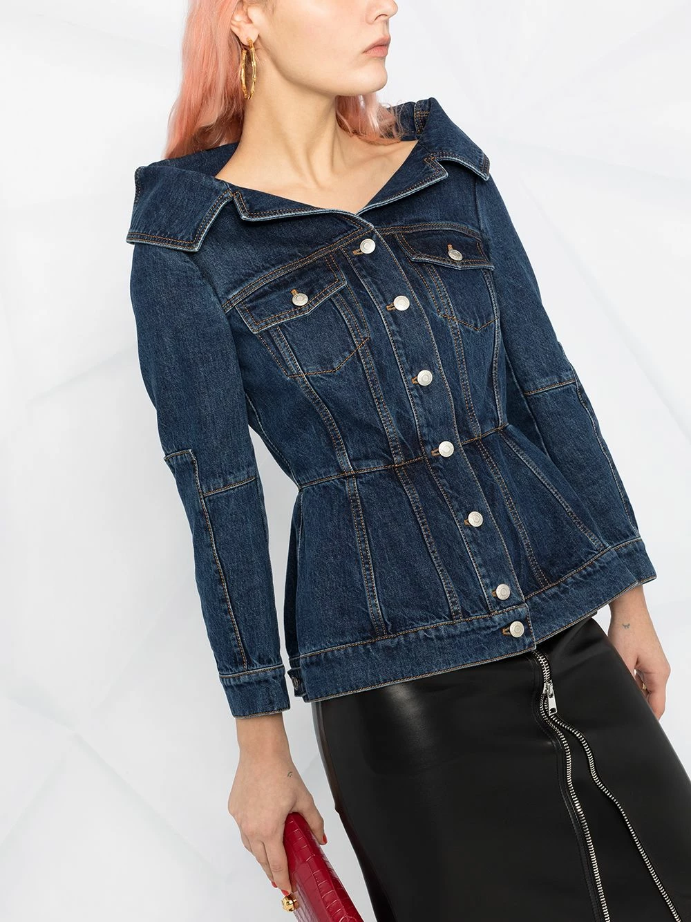 Alexander McQueen Wide collar denim jacket 3 Alexander McQueen wide-collar denim jacket