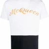 Alexander McQueen logo embroidered colour block T-shirt