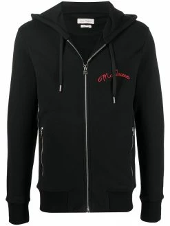 Alexander McQueen embroidered logo zip-up hoodie