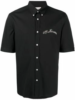 Alexander McQueen logo-embroidered button-down shirt