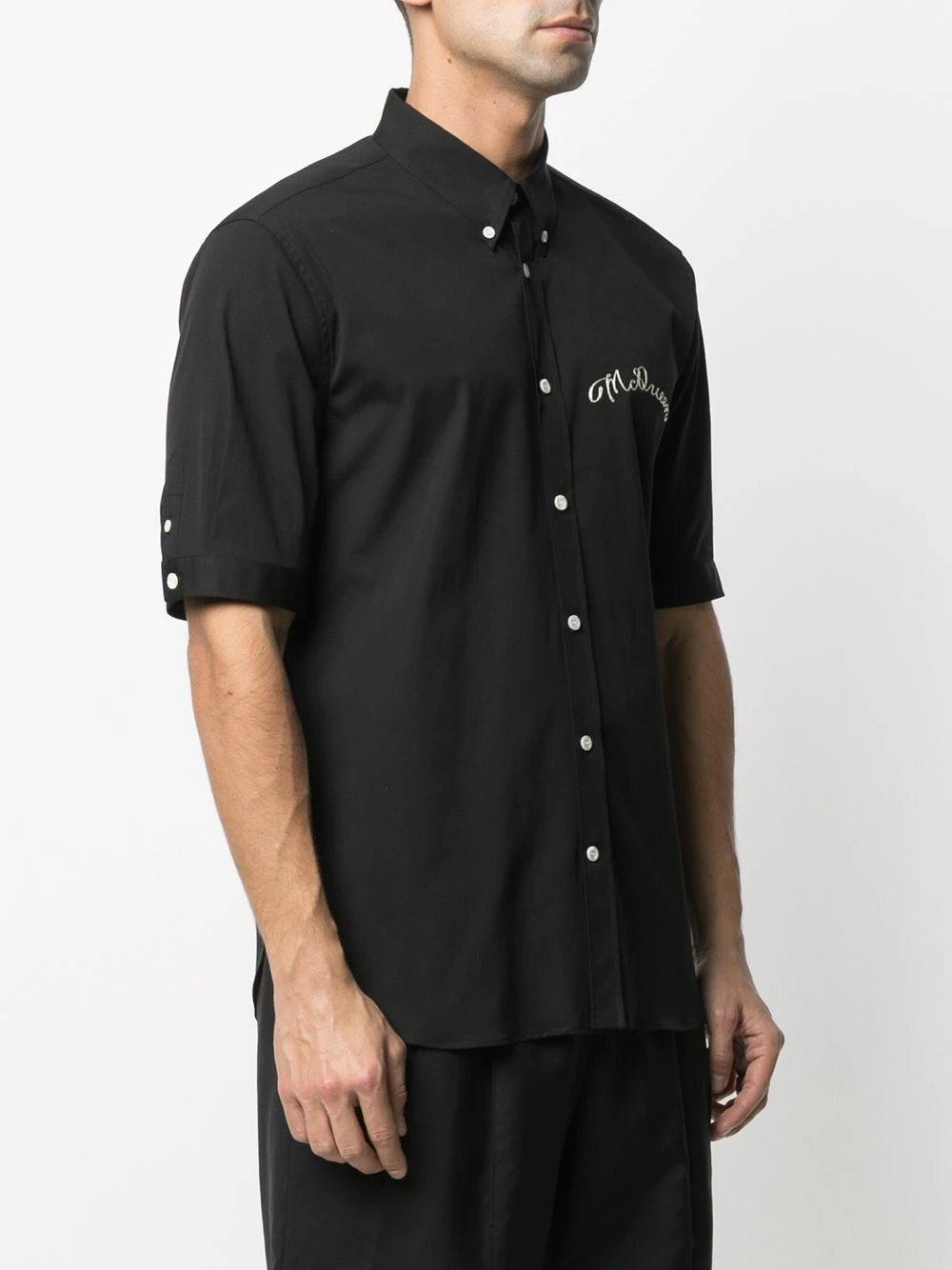 Alexander McQueen Logo embroidered button down shirt 3 Alexander McQueen logo-embroidered button-down shirt