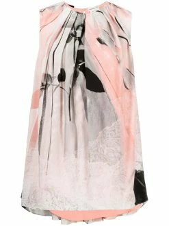 Alexander McQueen layered graphic-print blouse