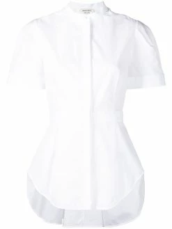 Alexander McQueen collarless short-sleeve shirt
