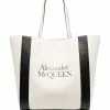 Alexander McQueen logo-print two-tone tote bag